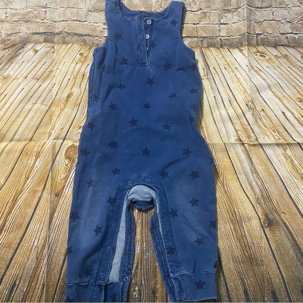Joules Blue Star Frankie Print Snap Bitton Romper